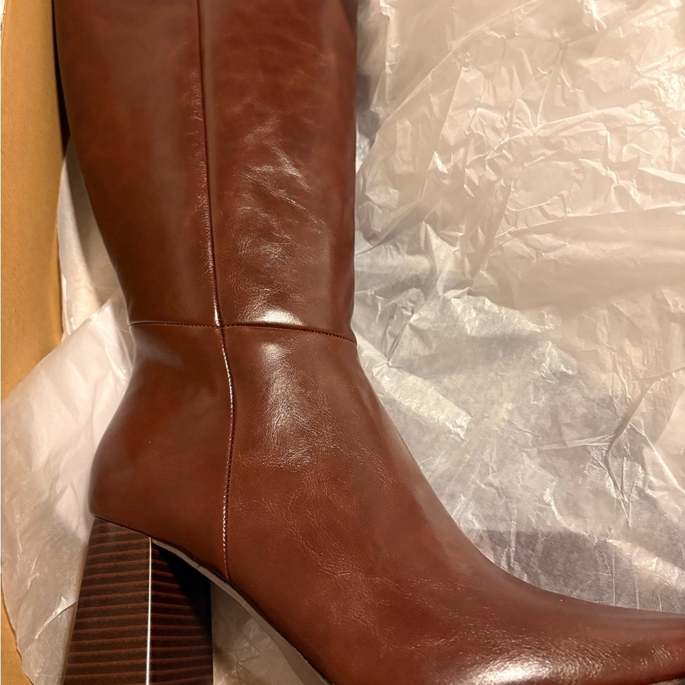 Shoe Dazzle Rich Brown Heeled Boots